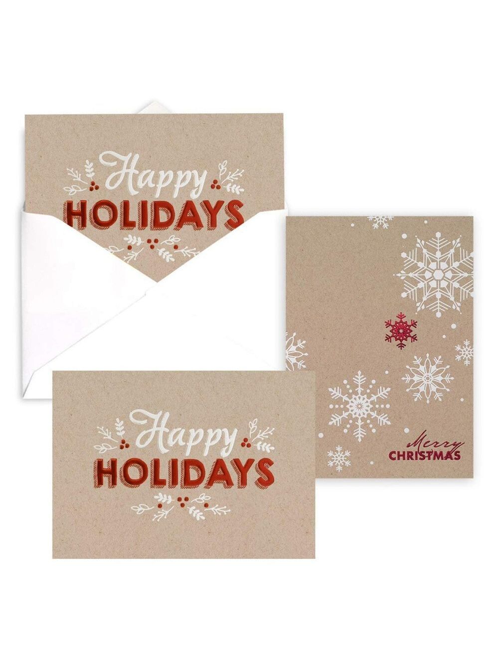 Kraft Holiday Greetings Christmas Card Pack of 24